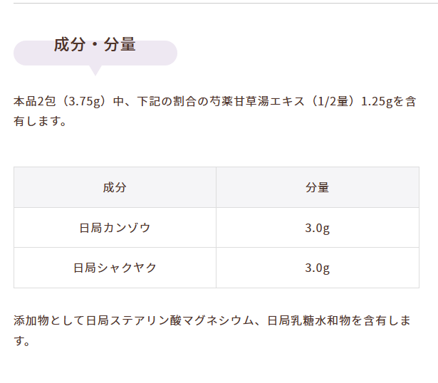 ツムラ漢方芍薬甘草湯エキス顆粒